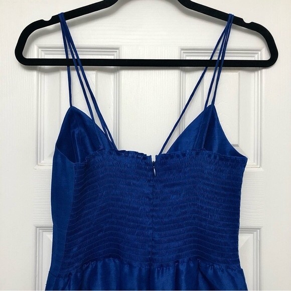 Sachim & Babi Arden Jumpsuit Royal Blue Linen Silk Blend V-Neck Wide Leg NWT 4 - Picture 7 of 8